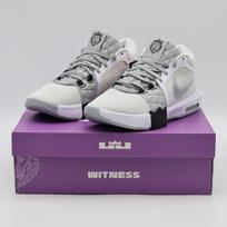FB2237-100 Nike LeBron Witness 8 White Light Smoke Grey Black (Men's) 7.5 gray