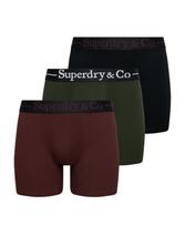 Superdry & Co Boxer trumpikės tamsiai žalia / burgundiško vyno spalva / juoda