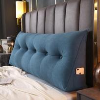 Trikampė didelė atlošo juosmens atrama pagalvė - vienspalvė sofa ir lovos pagalvė 60*50*20 cm gray