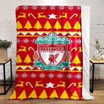Liverpool FC Christmas Themed Blanket Flannel blanket for bedroom, living room, sofa, and nap sofas 100x150cm(39*59in)