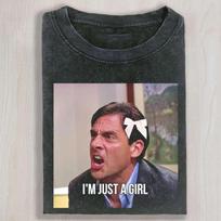 Aš tik mergina Memas Unisex Marškinėliai, Michael Scott Biuras Juokingi Grafiniai Marškinėliai, Filmo Gerbėjo Unisex Marškinėliai L gray