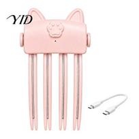 Rechargeable Heated Hair Clip Electric Volume Clip, Volumizing for Bangs Styling, Compact Root Lifter Fine Flat Styling Comb with 2 Heat Settings rožinė