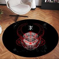 Doom (1) Round Office Rug Decorative Floor Rug for Office Bedroom Living Room and Home Space 80cmx80cm brown