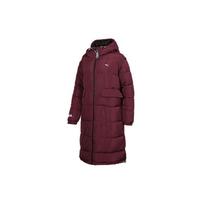 Puma Solid Color Mid-Length Hooded Cotton Coat Winter Women Coats Burgundy 577708-22 L brown