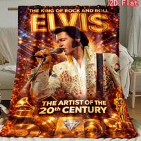 Elvis Presley „Rokenrolo karalius“ flanelinis pledas, retro rokenrolo žvaigždės dizaino jaukus užklotas 150cm x 200cm