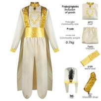 Aladino Princo Cosplay Kostiumas: Tūkstantis ir viena naktis Sceninė vaidinimas & Helovino apranga 3XL beige