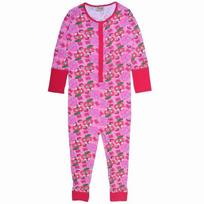 Medvilniniai pavasario ir rudens vienetiniai pižama su paslėptu kabliuku ir atviru padu Rose Red 10 Suitable for Height 130-140cm pink