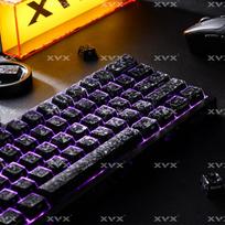 XVX Carbon Fiber Jelly Keycaps Custom PBT Cherry Profile Forged Carbon Pattern Magnetic Axis Keycap Transparent Ev63 Wooting 60