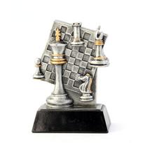 Chess Trophy Resin Ornament Decoration Crafts Figurines Display Knickknacks Exhibit Sculpture Statue Home Decor Accessories (silver,small 10x5x14cm) sidabras