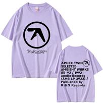 Aphex Twin Graphic Tshirt Unisex Women Casual Cotton Vintage Short Sleeve T Shirts Male Gothic Rock Tshirts Oversized Streetwear 4XL white