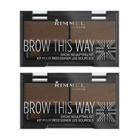 RIMMEL LONDON - Brow This Way Brow Sculpting Kit 002 Medium Brown black