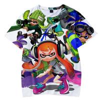 Hot Game Splatoon 3D Print Kids T Shirt Summer Fashion Casual Cartoons T-shirt Boy Girl Unisex Children's clothing Tshirt Tops 100 black
