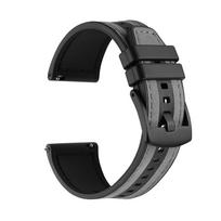 22 mm odos ir silikono dirželis HUAWEI WATCH 4 Pro GT 2 3 SE GT4 46MM / Runner / Ultimate Pakeičiama apyrankė Laikrodžio apyrankė Apyrankė 22mm black