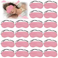 25 Pink Silk Sleep Eye Masks with Adjustable Elastic Straps - Comfortable, suitable for women, perfect for travel and relaxation pink