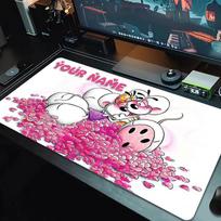 Custom Name diddl Mouse Pad Large Gaming Table Cushion Non-slip Laptop Tablet Big Mousepad XXL Mat Mini PC Playmat With Lock edge_XIA 30cmx60cm(11.8x23.6inch) pink