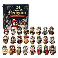 Acrylic Christmas Blind Box 2026 Advent Calendar, 24-Day 2D Ornament Set with Tree Hanging Decor Animal Figures, Decor, Holiday Gift for Kids J gray