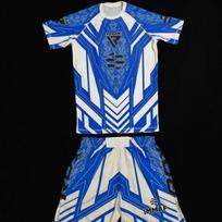 Mens 3D Printed MMA Boxing Training Set Short Sleeve T-Shirt Shorts Hip Hop Casual Sportswear L white