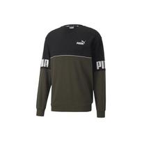 Puma Colorblock Logo Print Crew Neck Sweatshirt Men Tops Multicolor 673498-70 S black