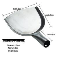 Didelė 304 nerūdijančio plieno wok mentelė su medine rankena, skirta valgykloms ir restoranų virtuvėms 19cm Extra Thick Head (One Head)