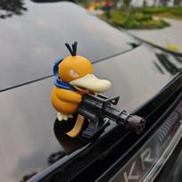 Pokémon Psyduck Automobilio Variklio Dangčio Papuošalas Maža Figūrėlė Automobilio Lėlė Dekoracija Kelių Plėšikas Gatlingas Automobilio Galinė Lėlė Linksmas Žaislas gray
