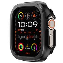 Aliuminio lydinio metalas + TPU dėklas Apple Watch Ultra 49mm 45mm 41mm apsauginiam rėmeliui iWatch Series SE 9 8 Ultra 7 45mm Series 9 8 7 juoda