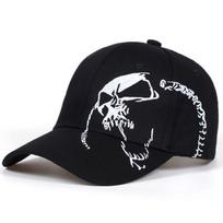 1PC Skull Punk Fashion Embroidery Baseball Cap Cotton Snapback Bone Hat Hip Hop Cap Men Women Dad Hat juoda