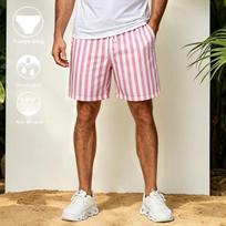 Mens Quick-Dry Board Shorts Beach Pool Swimming Surfing Comfortable Fit Solid Stripe Design XXL beige