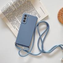 Silikoninis dėklas su dirželiu ant kaklo, skirtas Samsung Galaxy S26 S25 S24 S23 S22 Ultra S21 Plus S20 FE A55 A56 A36 A17 S25 Plus&Case & Strap