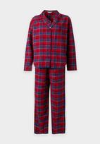 TOMMY HILFIGER Pižama 'Essential' tamsiai mėlyna / ciklameno spalva / raudona / balta