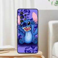 Animacinis Stitch mielas Samsung A53 A52 A33 A32 A51 A71 A21S A13 A73 A50 A22 A23 A03 A72 A54 A12 5G juodas dėklas telefonui Samsung A23 5G