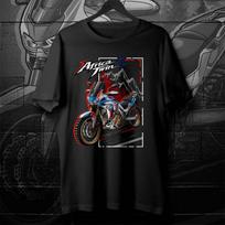 Honda vyriški ir moteriški marškinėliai CRF1100L Africa Twin ADV Sports Tee Vasariniai medvilniniai trumpomis rankovėmis Pavasario ir rudens motociklininko viršutinis drabužis L black