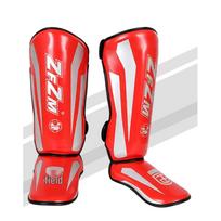 Sanda Muay Thai blauzdų apsaugos su pėdos apsauga ir kelio apsaugos M (Recommended 140-160cm) raudona