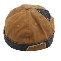 Hip Hop Hat Washed Retro Skull Cap Adjustable Brimless Hat Landlord Breathable Beanie Hat Sailor Cap One Size geltona