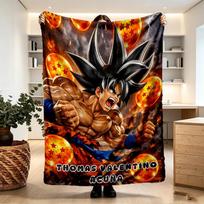 DRAGON BALL Spausdinta pledas - Minkštas ir patogus, miegamajam, kelionėms, sofai, namų dekoravimui - Gimtadienio Kalėdų dovana draugui 80cmx120cm