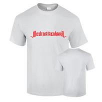 Aukščiausios kokybės marškinėliai Medina Azahara Musica Rock Ispanija 190 GSM Balti arba juodi 100% medvilnė Unisex Harajuku grafiniai marškinėliai M white