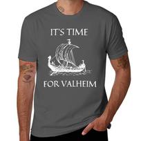 Its Time For Valheim Sailing Boat Tshirt Big And Tall Short Sleeve Tee 4XL brown
