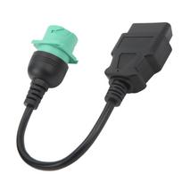 OBD2 Truck Diagnostic Cable Adapter 9Pin Male to 16Pin Female Connector Replacement for Cummins Diesel Engine black