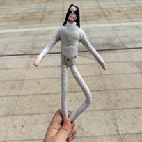Michael Jackson Plush Doll with 6 Classic Stage Outfits Collectible MJ Stuffed Toy Merch Gift Music Lovers Home Decor Ornament gray
