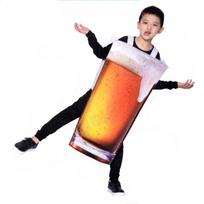 Adult Kids Beer-Themed Costume Halloween Christmas Party Stage Performance Restaurant Bar Event Cosplay Outfit Kids Beer Server Costume black