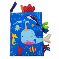 Toys Soft Baby Books 3D Touch Feel Cloth Crinkle Books for Babies Sensory Early Learning Stroller for Infant Baby 0 3 6 12Months blue