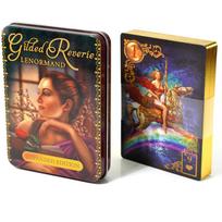 Gold Stamped Metal Tin Tarot & Oracle Cards: Upgraded Coated Paper Board Game Set black