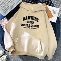 Hawkins Hoody Vyrams Moterims Madingas Paltai Berniukų Hoody Vaikams Hip Hop Hoody Vyrams Moterims Sportiniai Drabužiai Studentas Sportinis Kostiumas Vyriški Drabužiai Ruduo 2XL beige