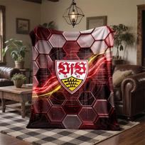 VfB Stuttgart Futbolo Spaudinio Flanelinis Antklodė Minkštas Šiltas Sofa Lova Mėtomasis Antklodė Namams Biurui Miegamajam 150x200cm