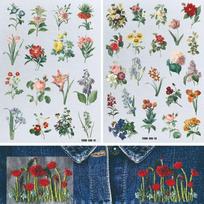 2Sheets Flowers and Ocean Designs Stitching Embroidery Paper Handmade DIY Colorful Water Soluble Paper Sewing Supplies gray