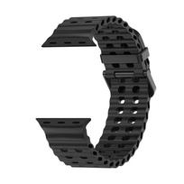 Vandenyno dirželis apple watch 10 Juosta 44mm 45mm 41mm 49mm 42mm 46mm silikoninis correa apyrankė iWatch serija 5 7 6 3 se 8 Ultra 2 9 S10-46 42 44 45 49mm black