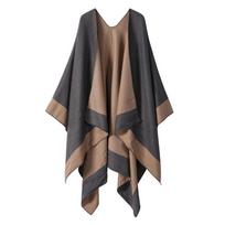 Europos ir Amerikos moterų mados skara vienspalvė pashmina apverčiama kepurė Ruduo žiema šiltas apsiaustas Didelis paprasti įvyniojimai black