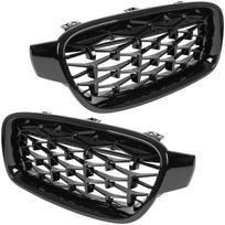BMW 3 F30 F31 12-19 Kidney Grille Set Left & Right Full Black Star