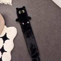 1500ML 75cm Long Hot Water Bottle Water-Filled Cat Shaped Hot Water Bottle  For Women 75cm Black Case