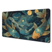 Fantasy Koi Fish Pattern Design Large Mouse Pad Desk Mat Gaming Rug Pc Accessories Keyboard Extended Pad Mouse Carpet Office Mat 800x300x2mm black