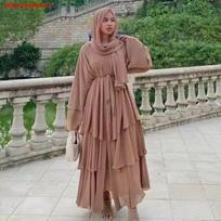 Dubajus Turkija Arabų elegantiškas šifoninis kimono Moterų Musulmonų Vienspalvis 3 sluoksnių Atviri Islamo Drabužiai Musulmonų Suknelės Abaya xxl gray